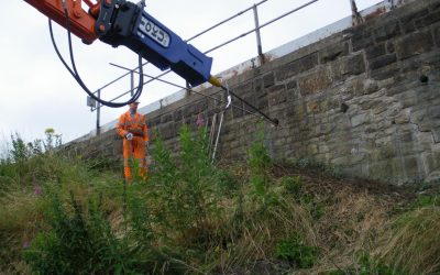 Storforth Lane - Chesterfield 004 Platipus Anchors on railway bridge abutment in Derbyshire