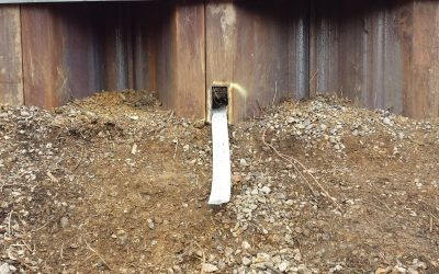 Westbury Station 002 Plati-drain through hole cut in sheet piling