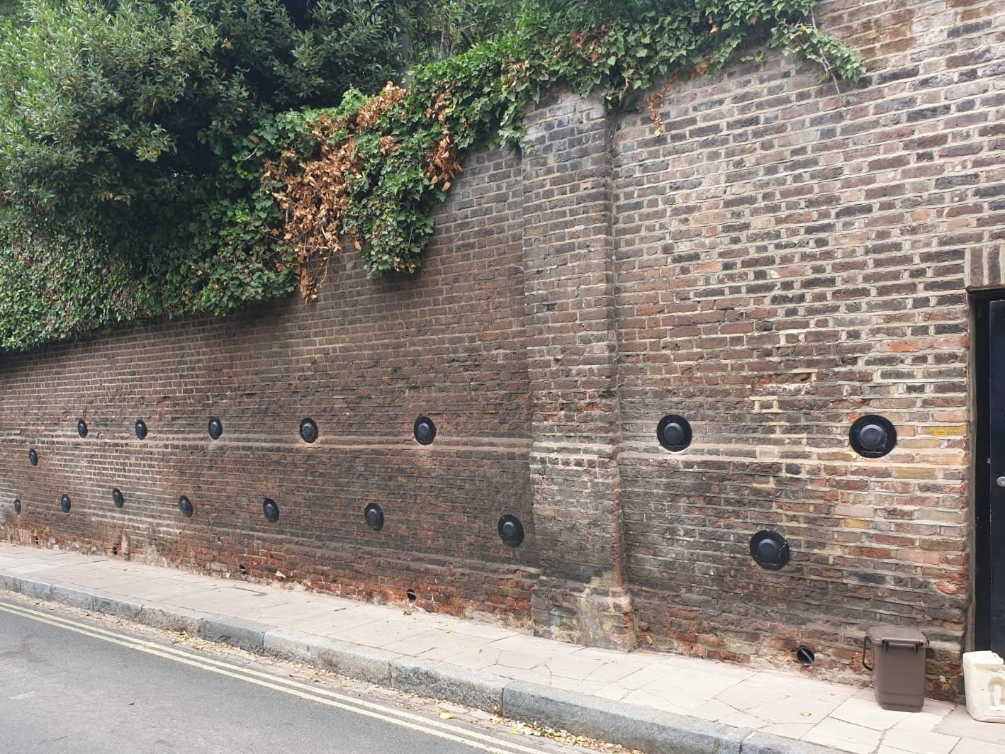 Hampstead Cropped Image Anchored retaining wall adjacent to road