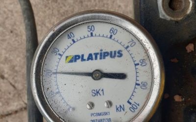 Hampstead - SK1 Gauge showing 20kn of force on ground anchor