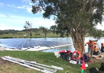 solar panels on water