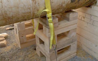 Remedial Pipeline Support webbing strap securing pipe - Pipeline Support, Germiny - France