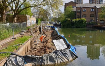 3.Southern end Dewatering work and failing tow path alongside canal