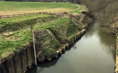 Colliers Gauging Station - 11 - Enhanced small landslide of slope alongside the river medway