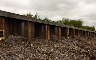Westbury Station 012 - enhanced Sheet piling with cut outs for drainage