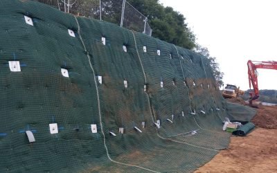 3 Slope with geotextile matting and earth anchors