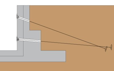 Cross-Section Cross section of earth anchor remediation on reservoir spillway