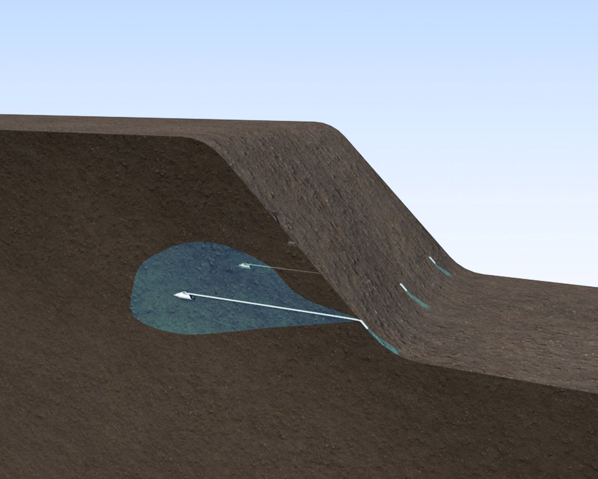 Plati-Drain on slope illustration