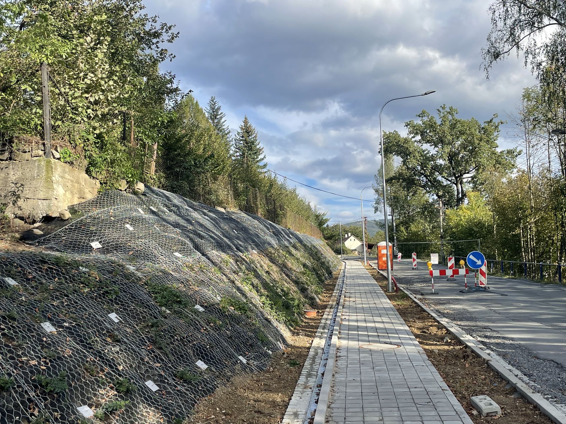 Cut back slope to create footpath
