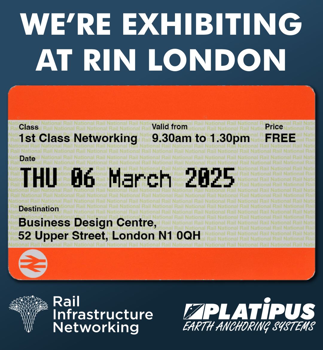 Platipus Earth Anchors will be at Rail Infrastructure Networking London 2025