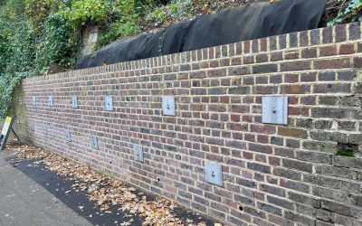 Linkfield Street, Redhill - 103 - Enhanced Brick retaining wall remediated with earth anchors