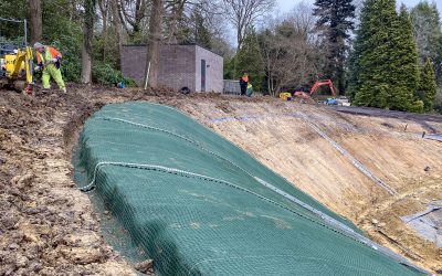 Wentworth Grange - 12 - Enhanced Slope stabilisation with High Performance Turf Reinforcement mat and ground anchors