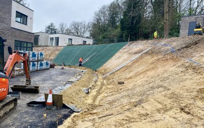 Wentworth Grange - 18 - Enhanced Slope stabilisation with High Performance Turf Reinforcement mat and ground anchors