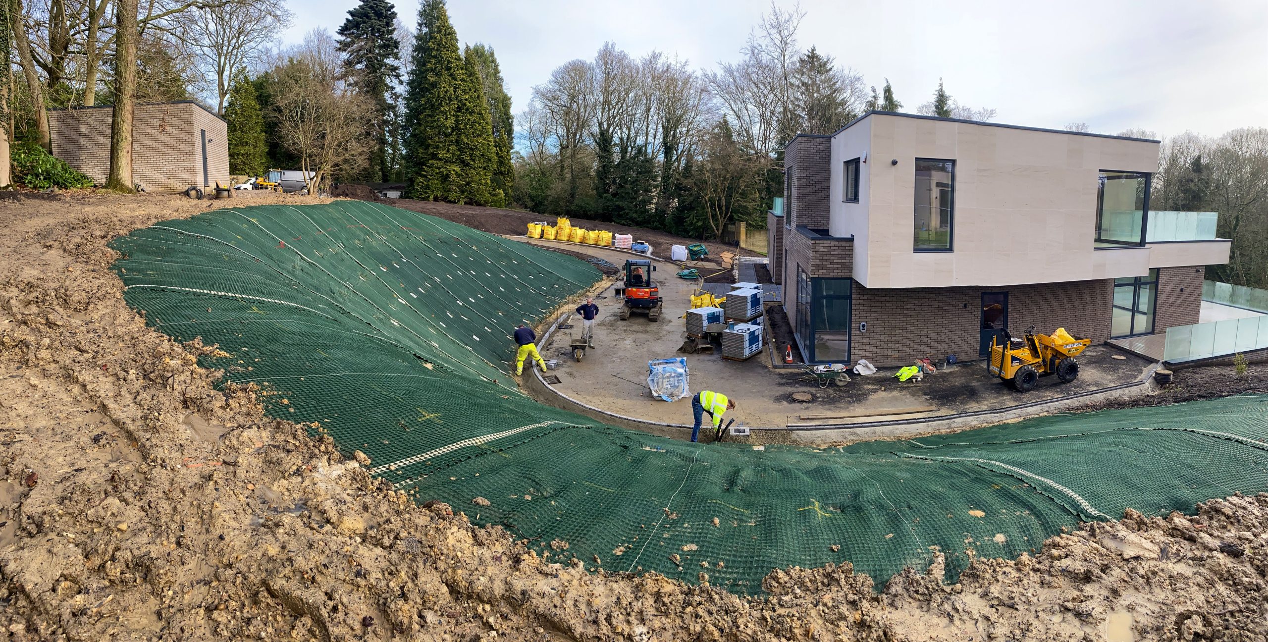 Wentworth Grange - 25 - Enhanced Slope stabilisation with High Performance Turf Reinforcement mat and ground anchors